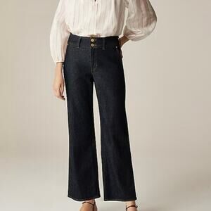 J.Crew Slim Wide Leg Jean Stacked Buttons Rinse Wash Size 27 Petite NWT